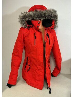 Noize Faux Fur Hooded Winter Coat Ski Jacket Womens Medium